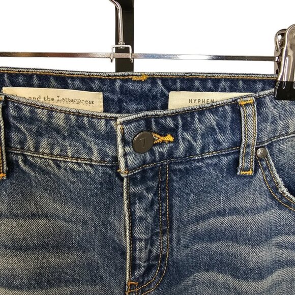 Anthropologie Pilcro  and The Letterpress Hyphen Fringe Bottom Boho Crop Jeans - Picture 3 of 10